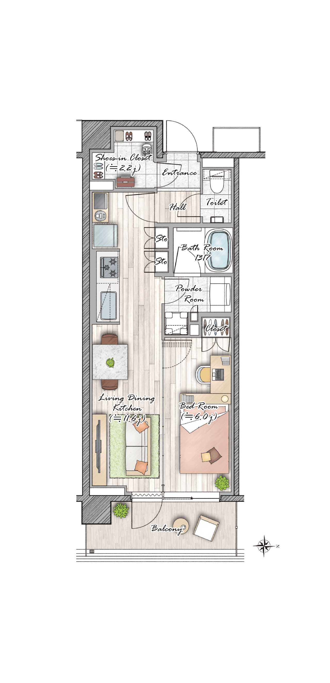 I' type 間取り図